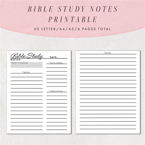 bible study notes template